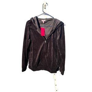 Juicy Couture womens velour spellout black hoodie sweatshirt XL